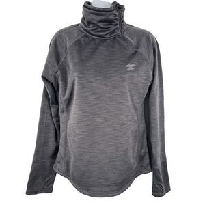 Umbro Athletic Side Zip Turtleneck Fleece Lined Gray Sweatshirt Medium